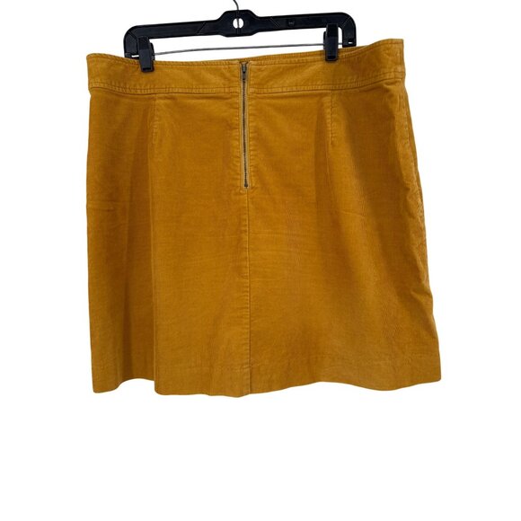 J.Crew Womens Mustard Yellow Corduroy Mini Skirt Size 16 Cotton stretch - Picture 3 of 5